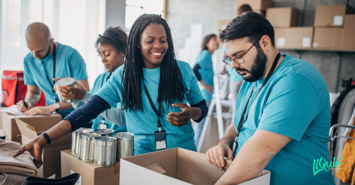 group of people talking together